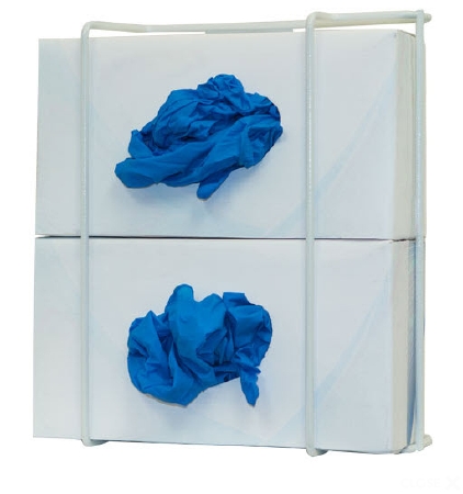 Holder Glove Box Bowman® Horizontal or Vertical Mounted 2-Box Capacity White 3.75 X 8.16 X 10.97 Inch Coated Wire (2/PK 3PK/CS) by Bowman Dispensers  ID GL022-0613